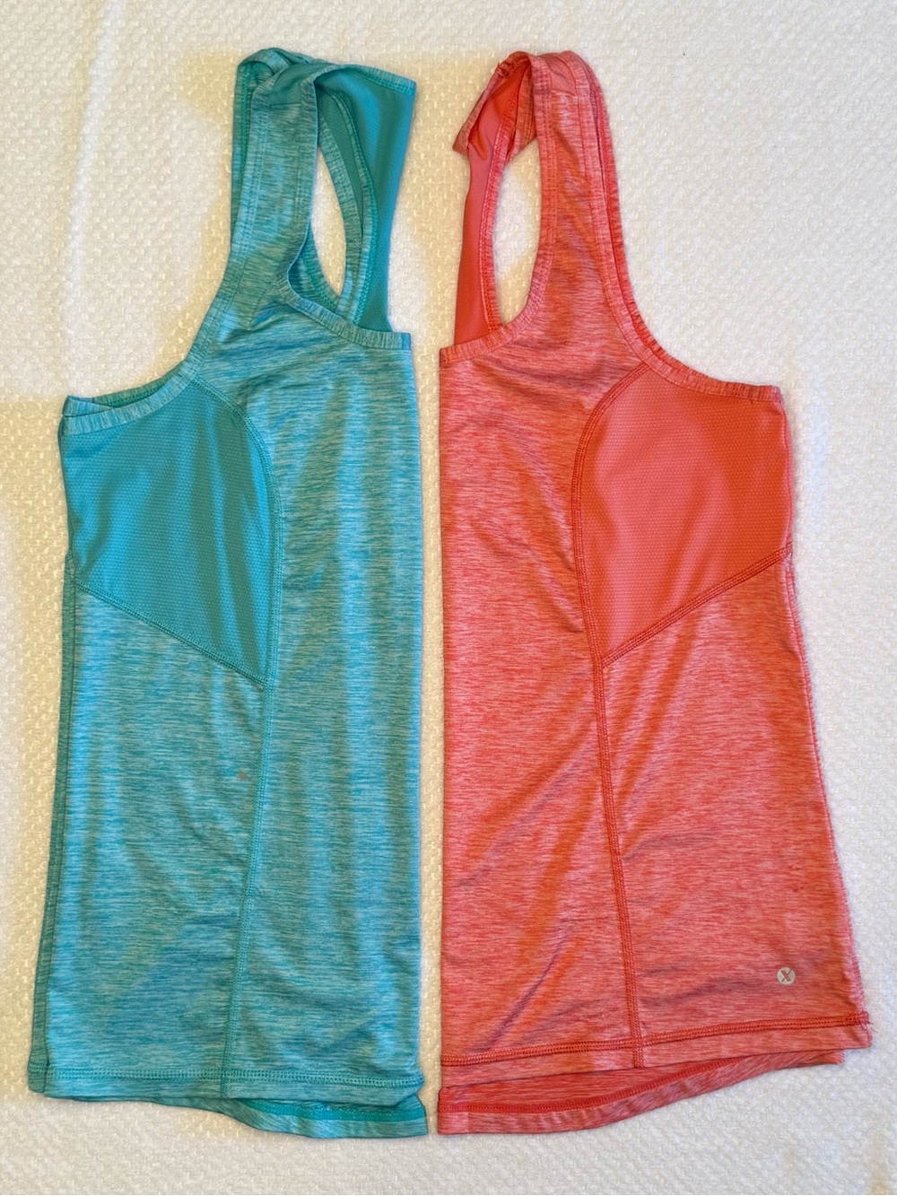 Set of 2 Xersion Racerback Tank Tops in Teal and Coral